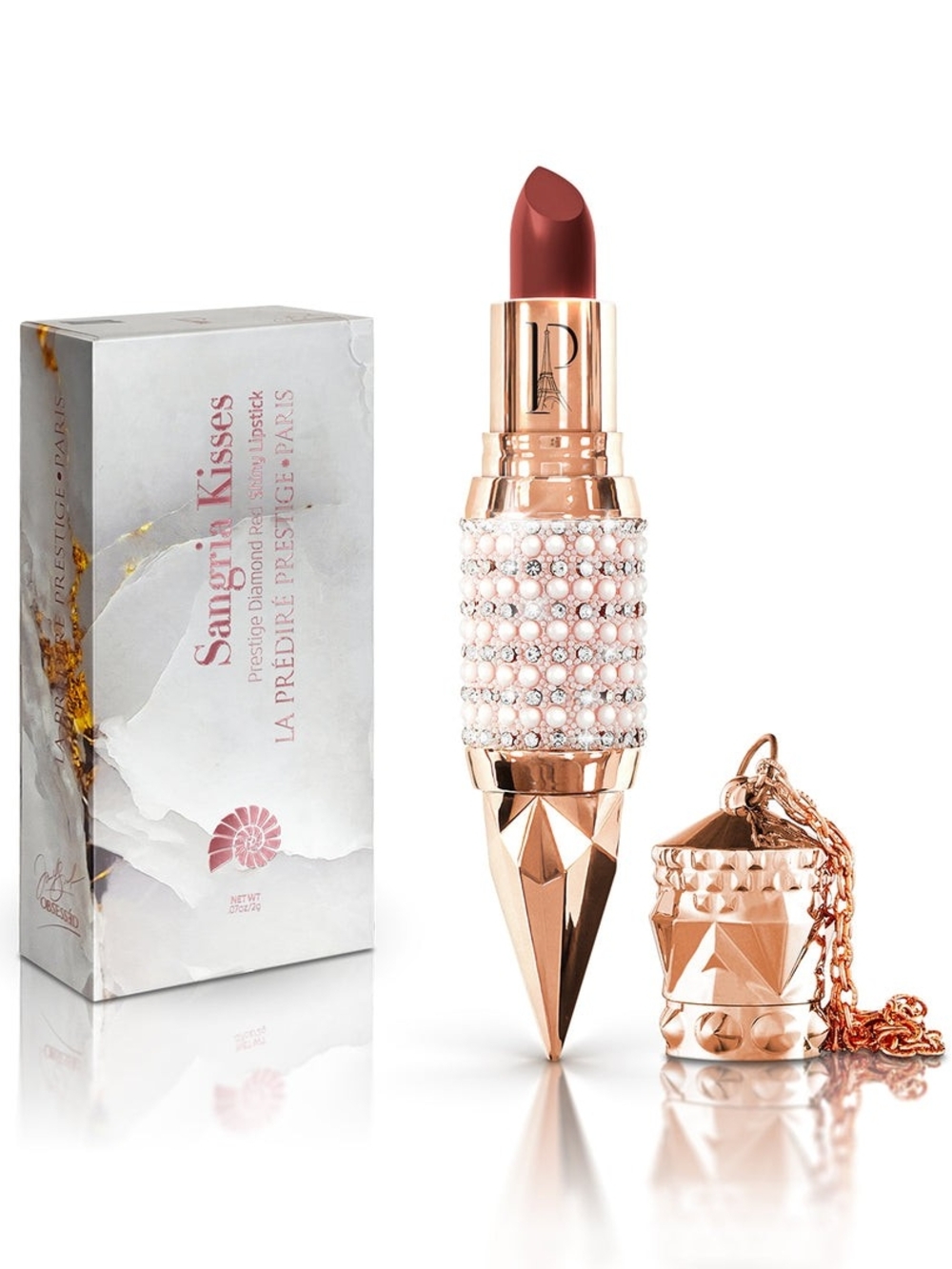 La Predire Prestige Diamond Shining Lipstick, featuring a distinct scepter